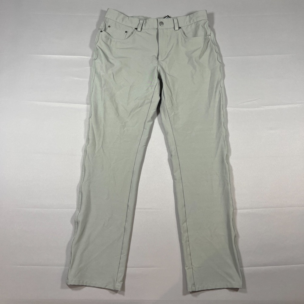 Greg Norman Golf Tech Pants Mens 32x32 Sage Green Straight Leg Logo Performance